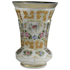Bohemian European Opal Vase Floral Cupid Decor, 19th-20th Century For ...