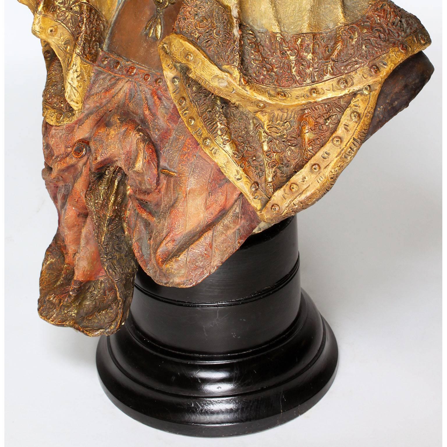Buste de fille en terre cuite orientaliste du 19e-20e siècle attribué à Goldscheider en vente 1