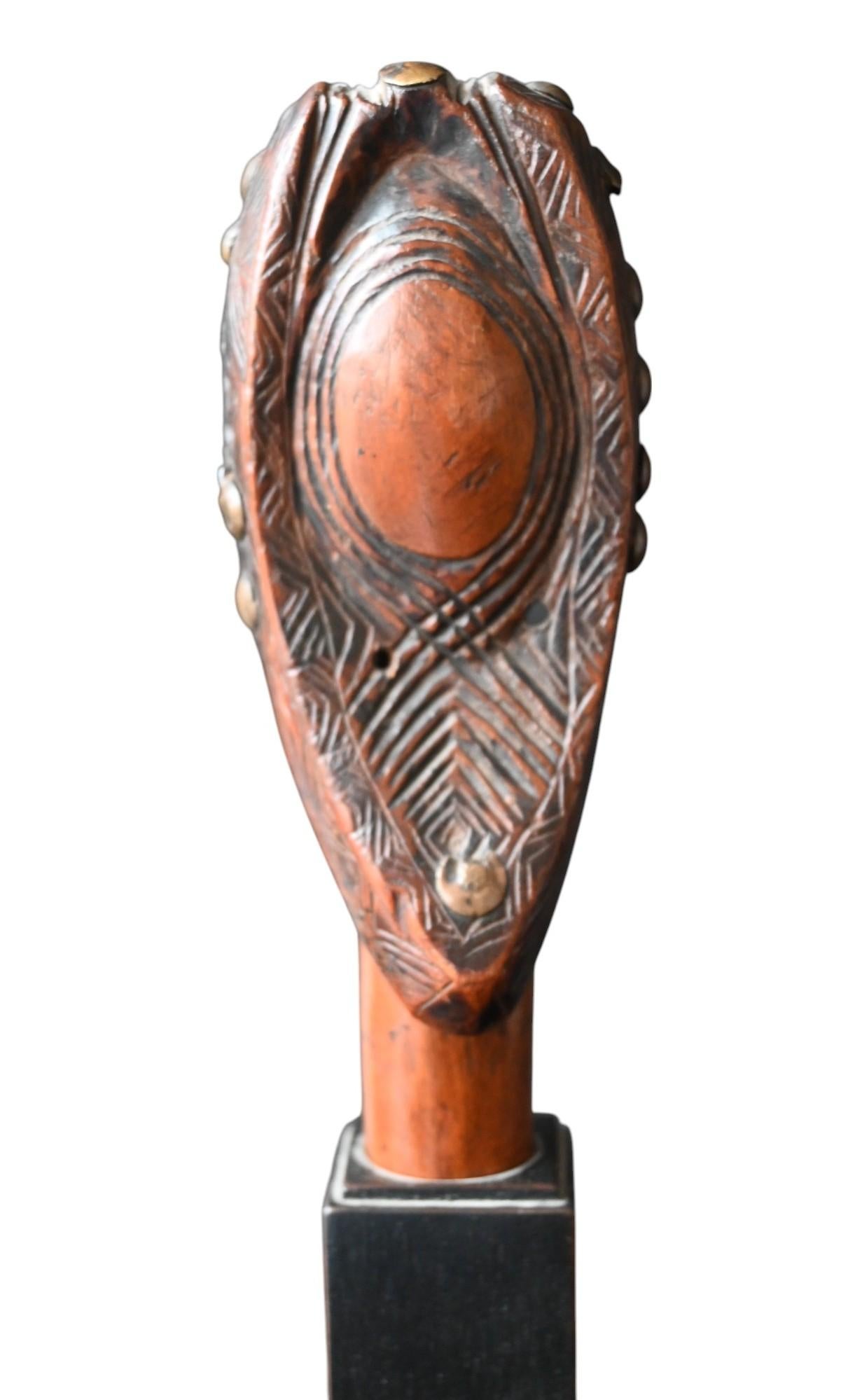 19th Century 19th-20th Century Ovimbundu Staff Finial, Angola — Provenance Pierre Dartevelle For Sale