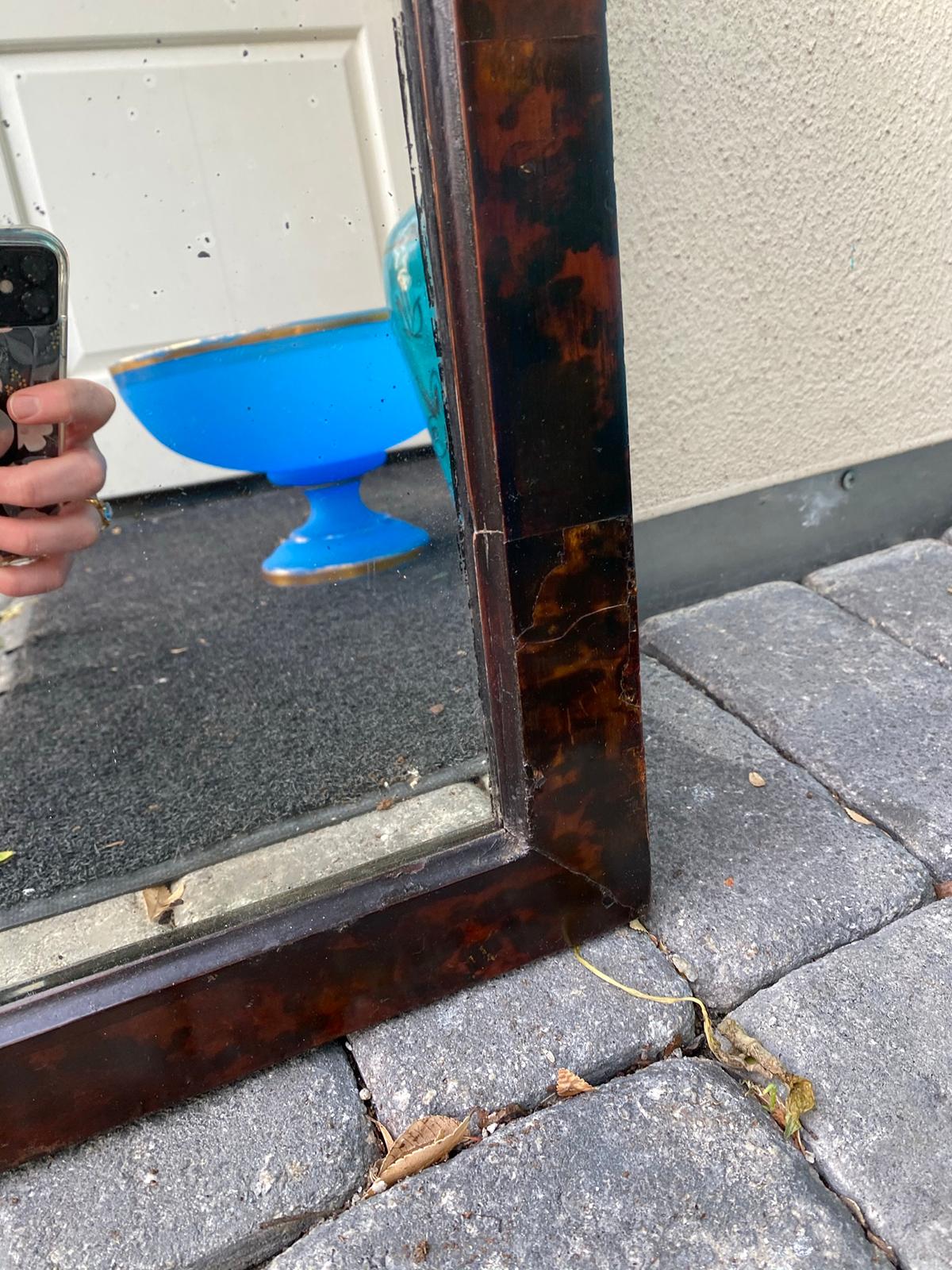 19th-20th Century Queen Anne Style Maybe Faux Tortoise Shell Mirror 3