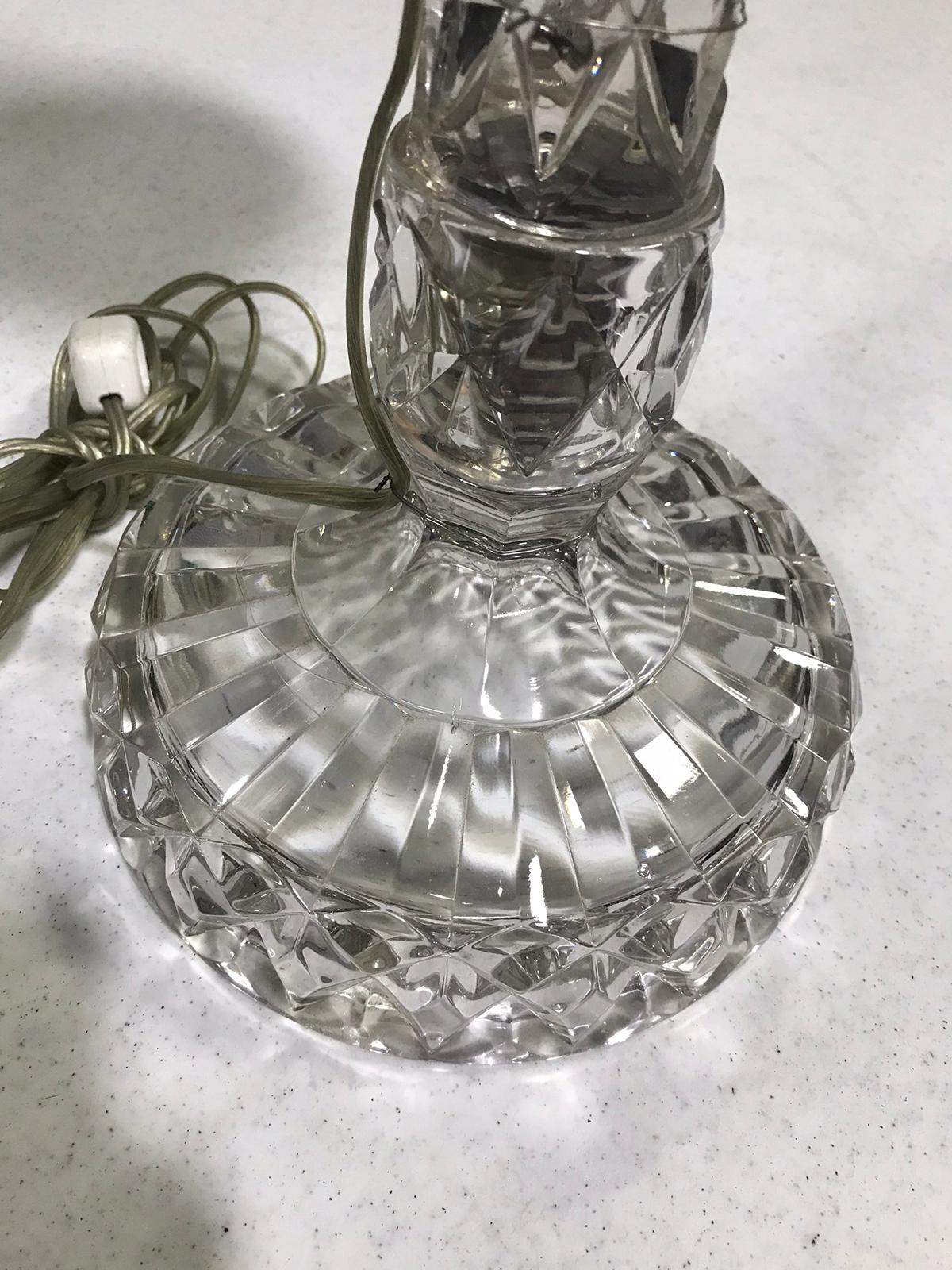 19th-20th Century Quilted Glass Lamp with Oil Font For Sale 5