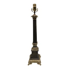 19th-20th Century Regency Style Bronze Column Lamp