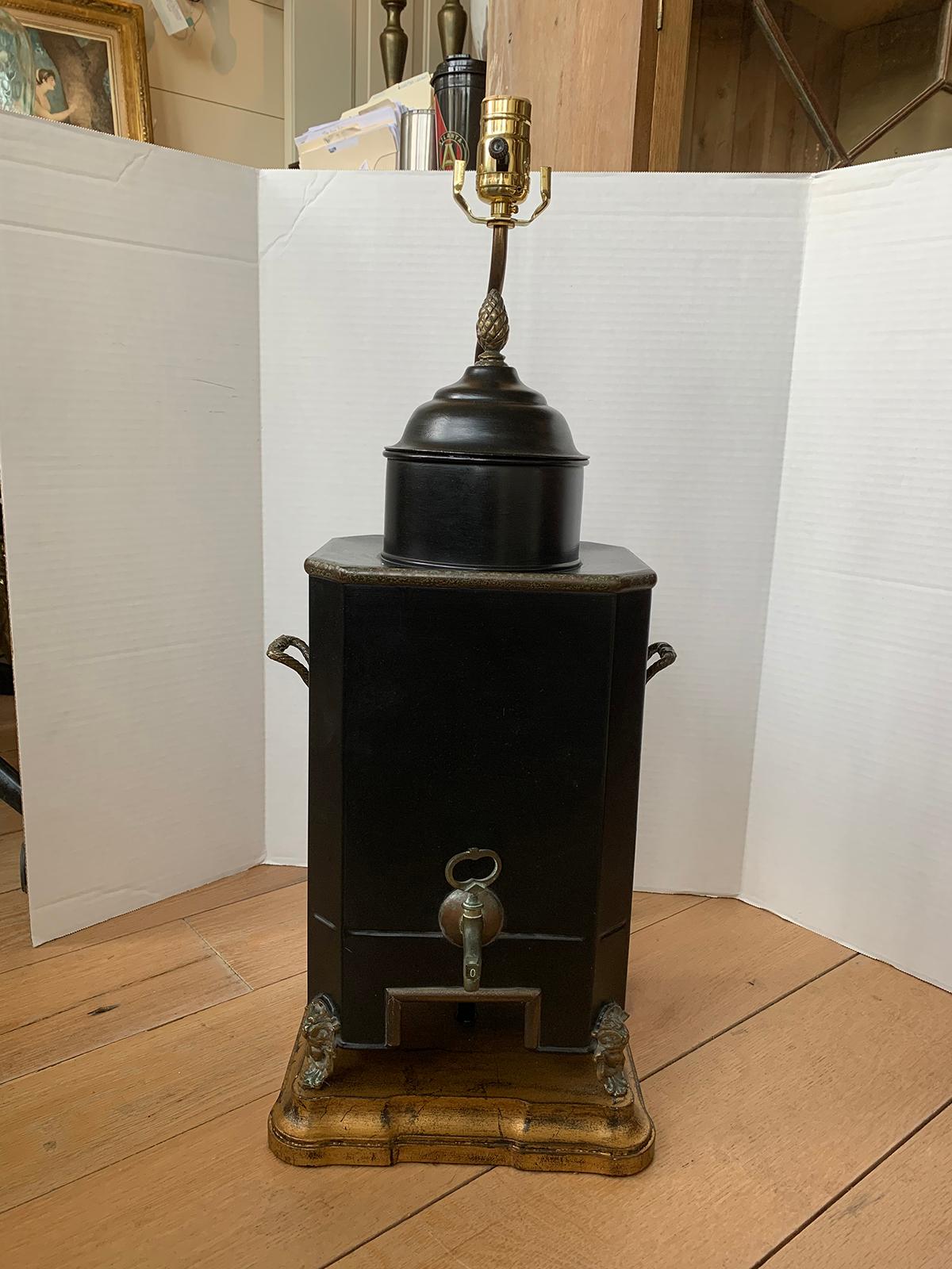 19th-20th century Regency style hot water urn as lamp
New wiring.