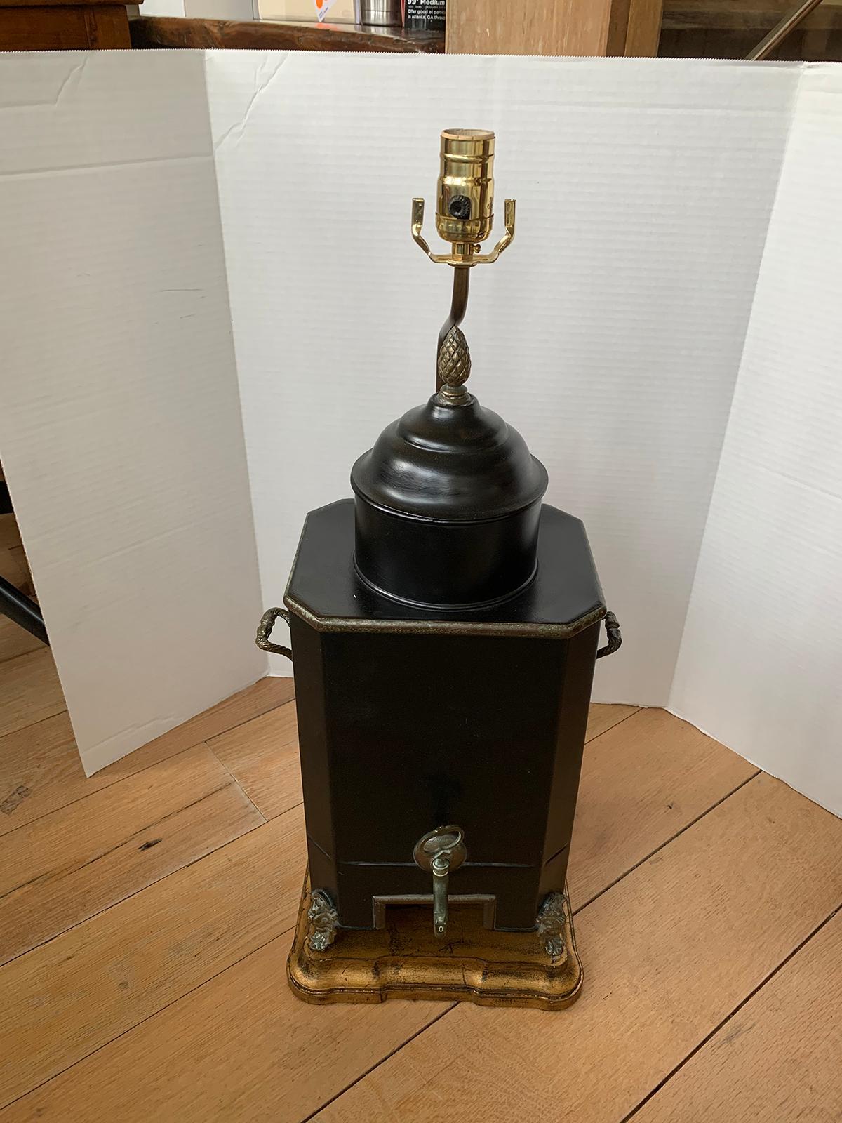 Tôle 19th-20th Century Regency Style Hot Water Urn as Lamp