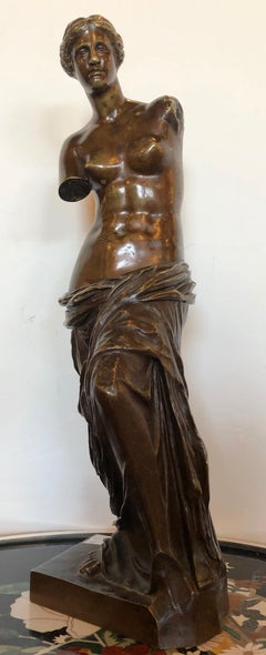 19th-20th Century Ron Sauvage Signed Bronze Statue Venus De Milo