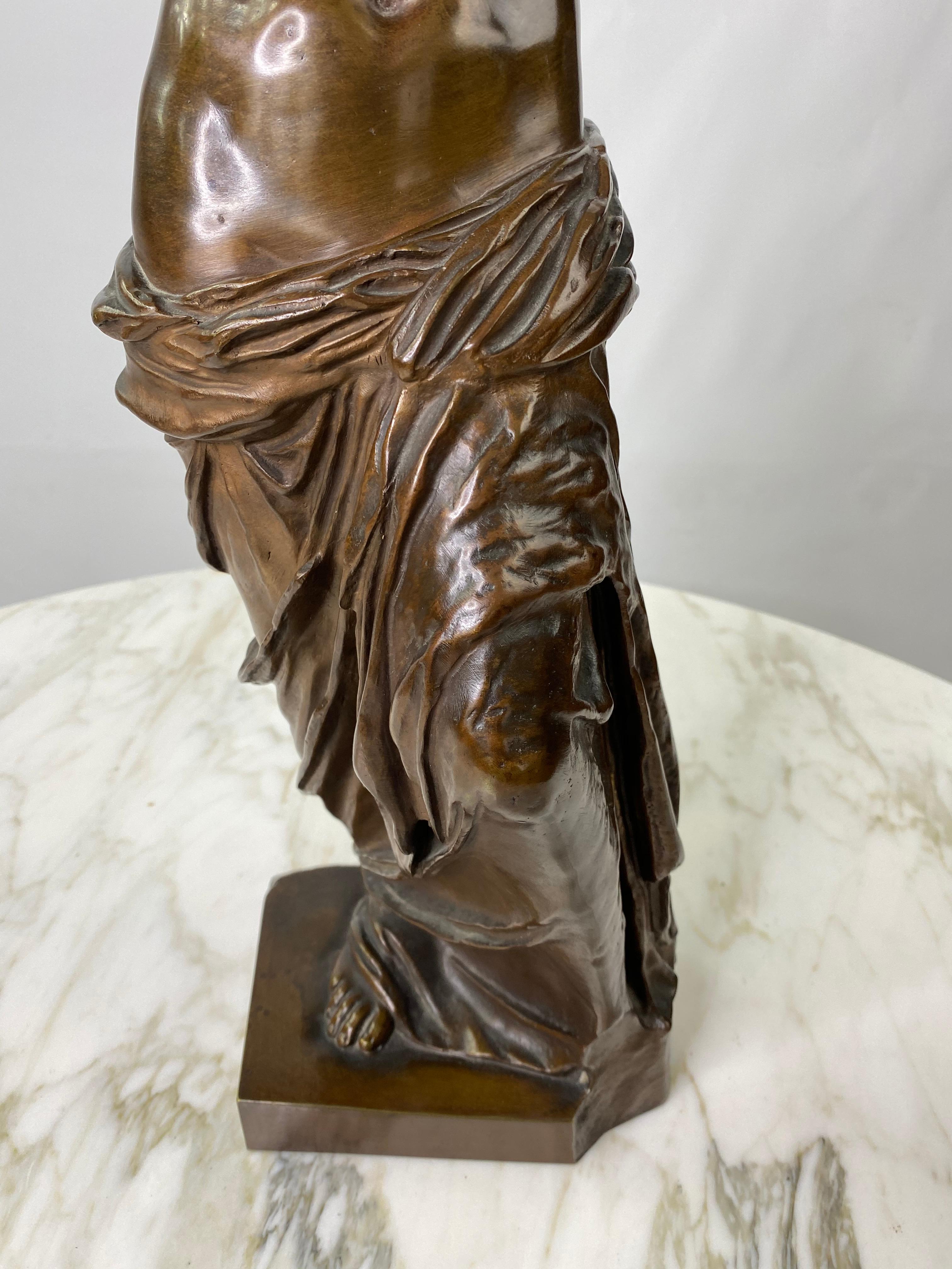 Art nouveau 19ème-20ème siècle Ron Sauvage Signed Bronze Statue Venus De Milo