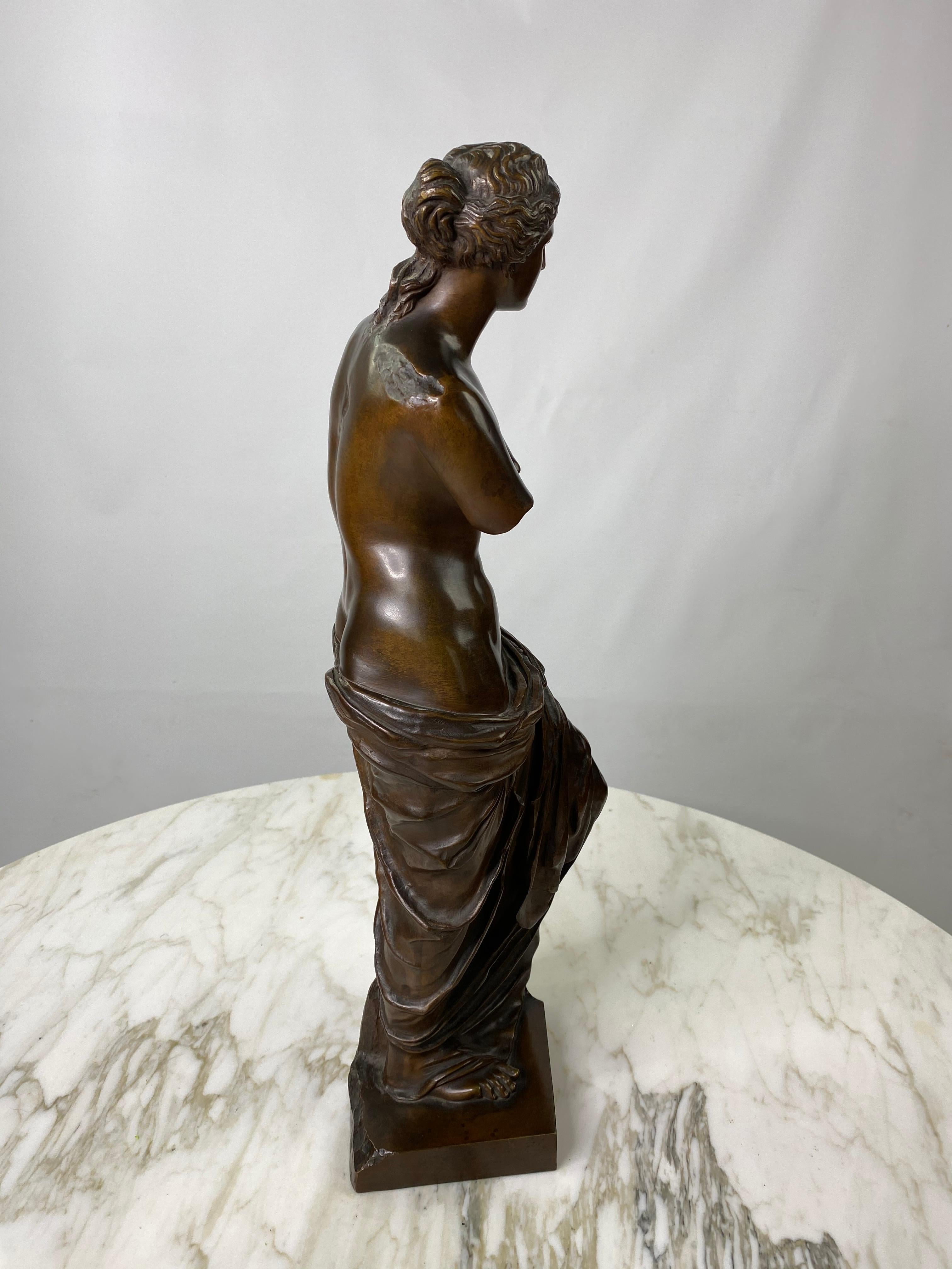 Art Nouveau 19th-20th Century Ron Sauvage Signed Bronze Statue Venus De Milo