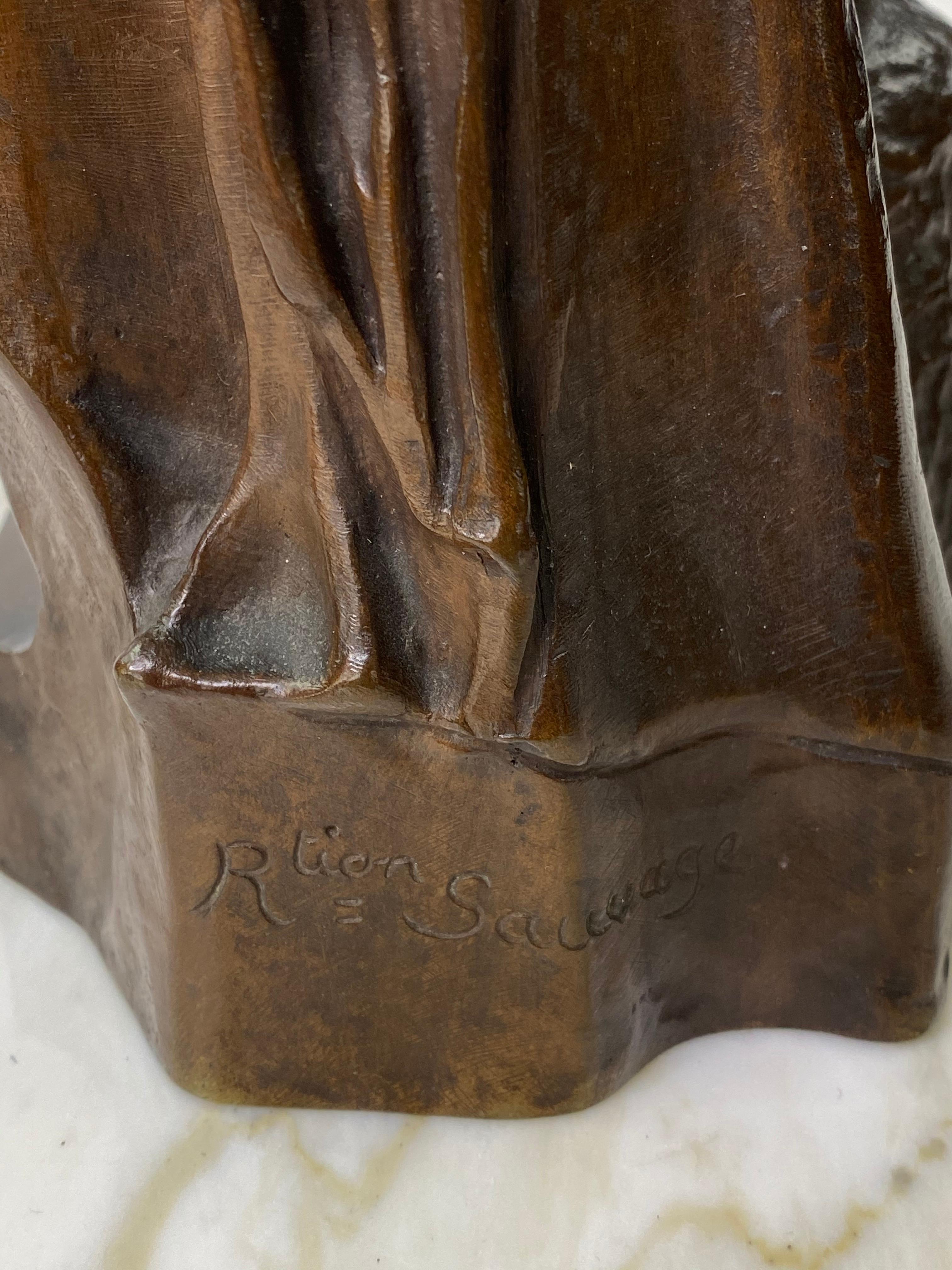 19ème-20ème siècle Ron Sauvage Signed Bronze Statue Venus De Milo Bon état à Esperance, NY