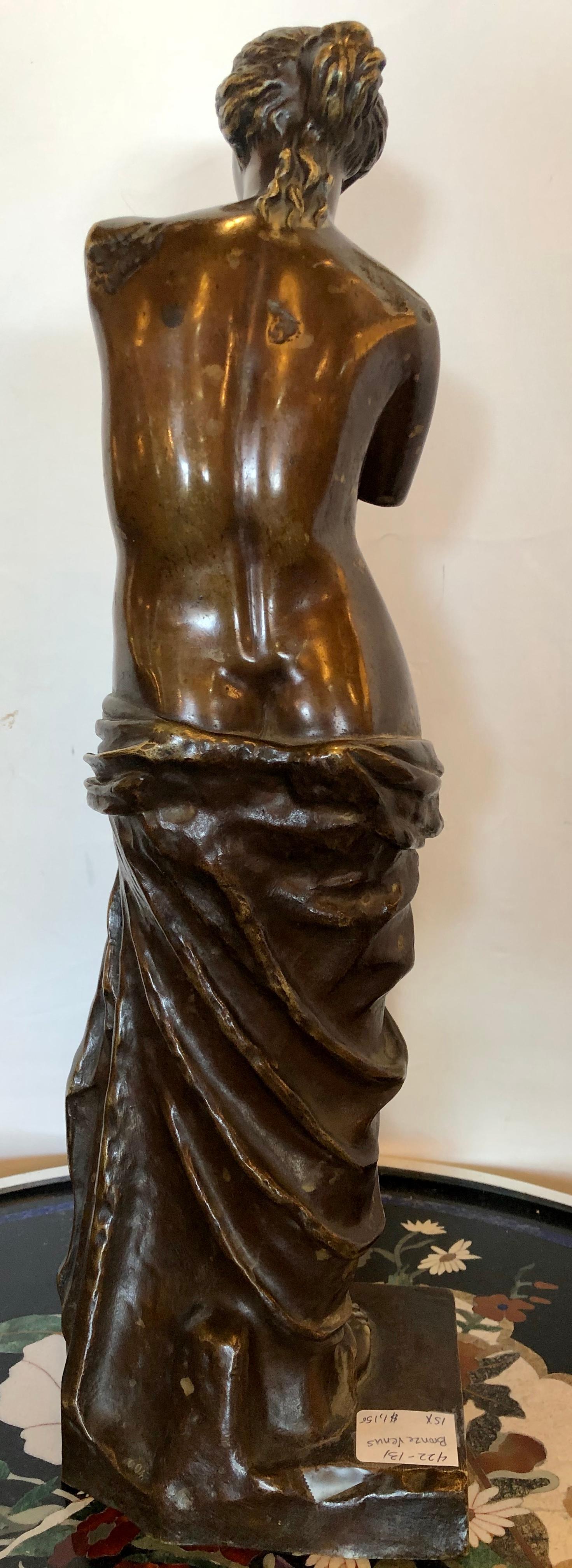 19th-20th Century Ron Sauvage Signed Bronze Statue Venus De Milo 3