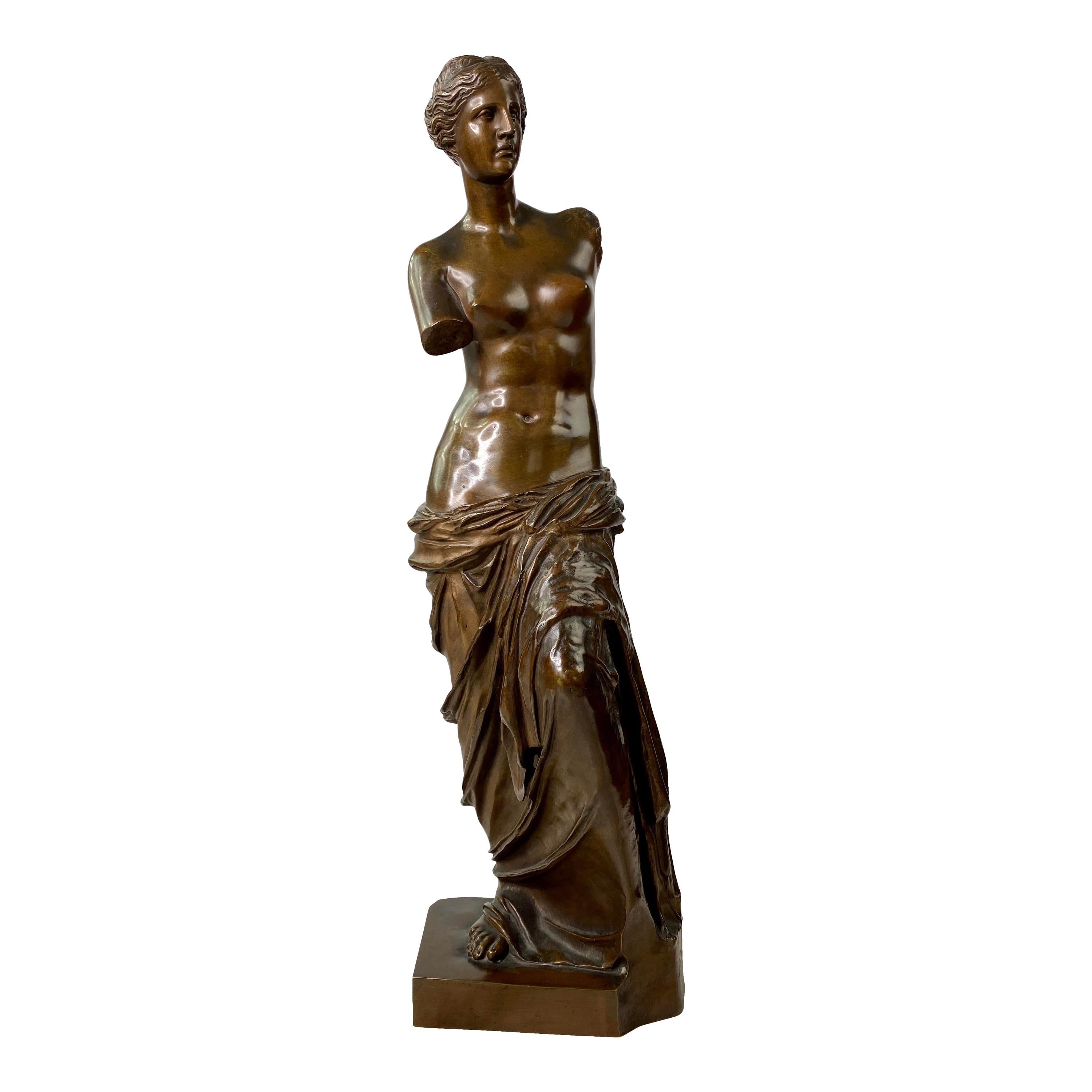19ème-20ème siècle Ron Sauvage Signed Bronze Statue Venus De Milo