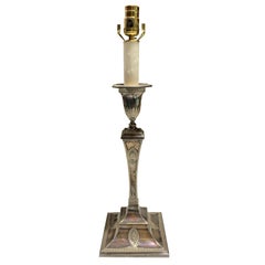 19th-20th Century Sheffield Candlestick as Lamp