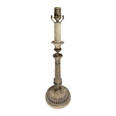 19th-20th Century Silver Plate Candlestick as Lamp