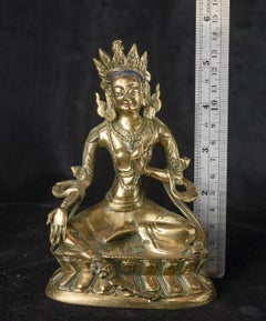19th/20th Century Solid Cast Mongolian Bronze Bodhisattva
