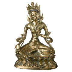19th/20th Century Solid Cast Mongolian Bronze Bodhisattva