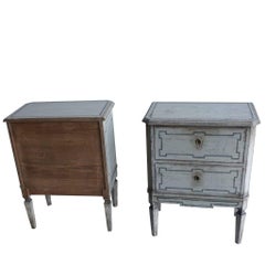 19th-20th Century Swedish Gustavian Pair of Antique Pinewood Chest of Drawers