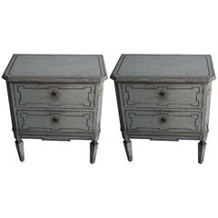 19th-20th Century Swedish Gustavian Pair of Antique Pinewood Chest of Drawers