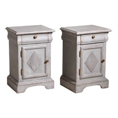 19th - 20th Century Swedish Gustavian Pair of Pinewood Cabinets, Nightstands