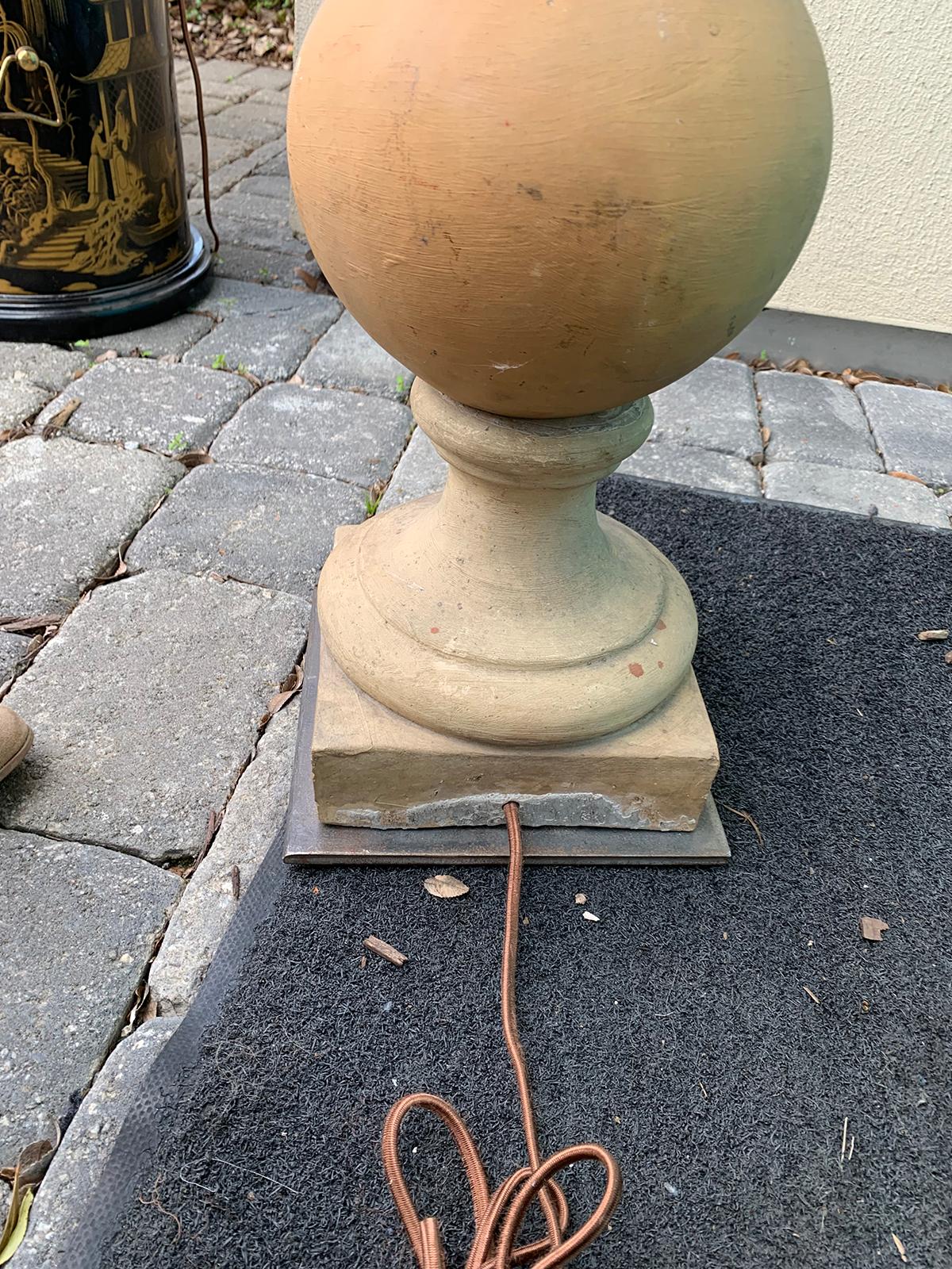 19th-20th Century Terracotta Balustrade Lamp 3