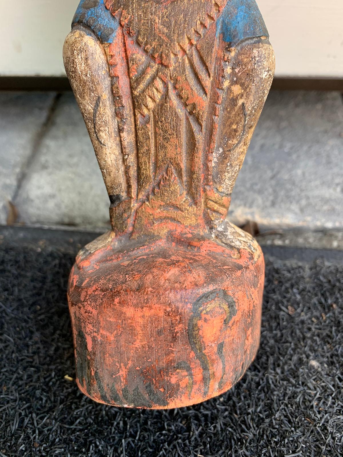 19th-20th Century Thai Carved and Painted Temple Figure For Sale 6