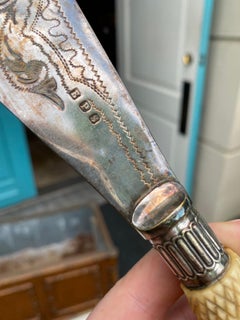 19th-20th Century Two Piece English Carving Set, Marked EPS