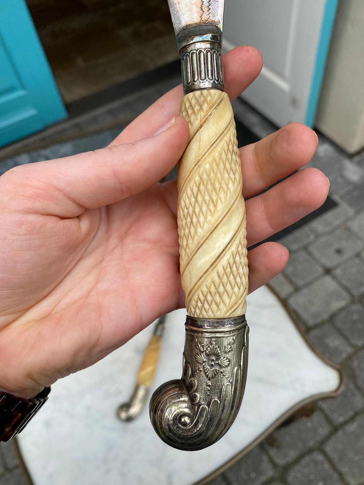 Silver 19th-20th Century Two Piece English Carving Set, Marked EPS For Sale
