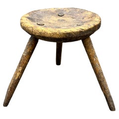 late 19th Century Wabi Sabi 3 Leg Stool, Austria Around 1890s - 1900s