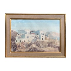 19th-20th Century Watercolor Painting of Ponza, Italy, Unidentified Signature