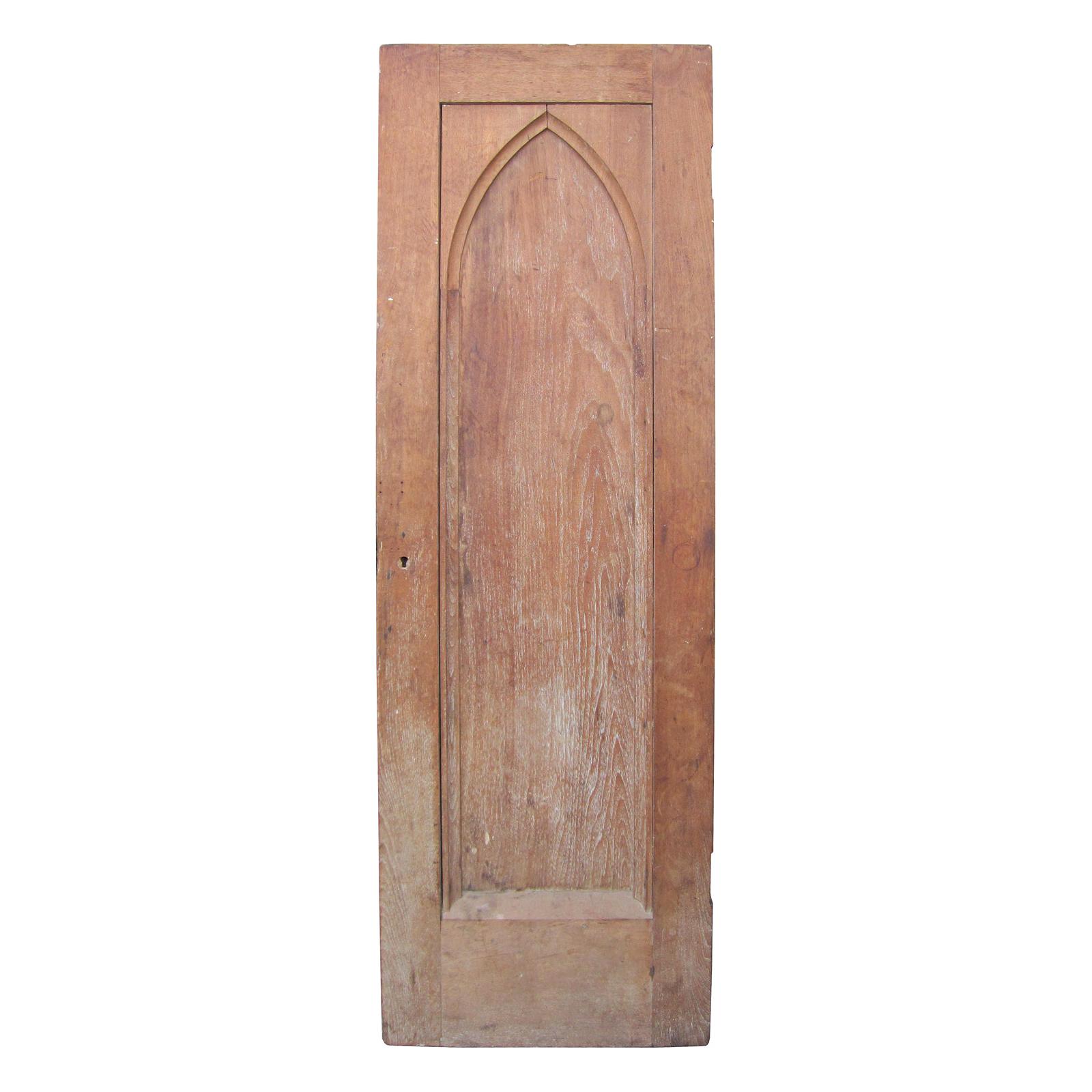 19th-20th Century Wood Door with Gothic Arch
