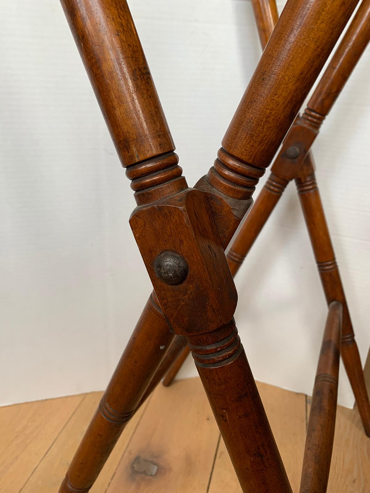 19th-20th Century Wooden Folding Tray Stand For Sale 8
