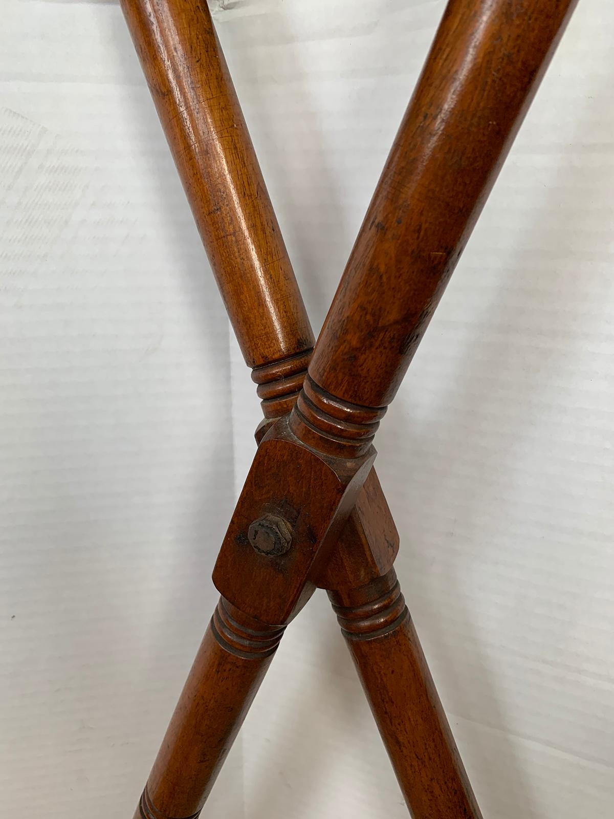 19th-20th Century Wooden Folding Tray Stand For Sale 11
