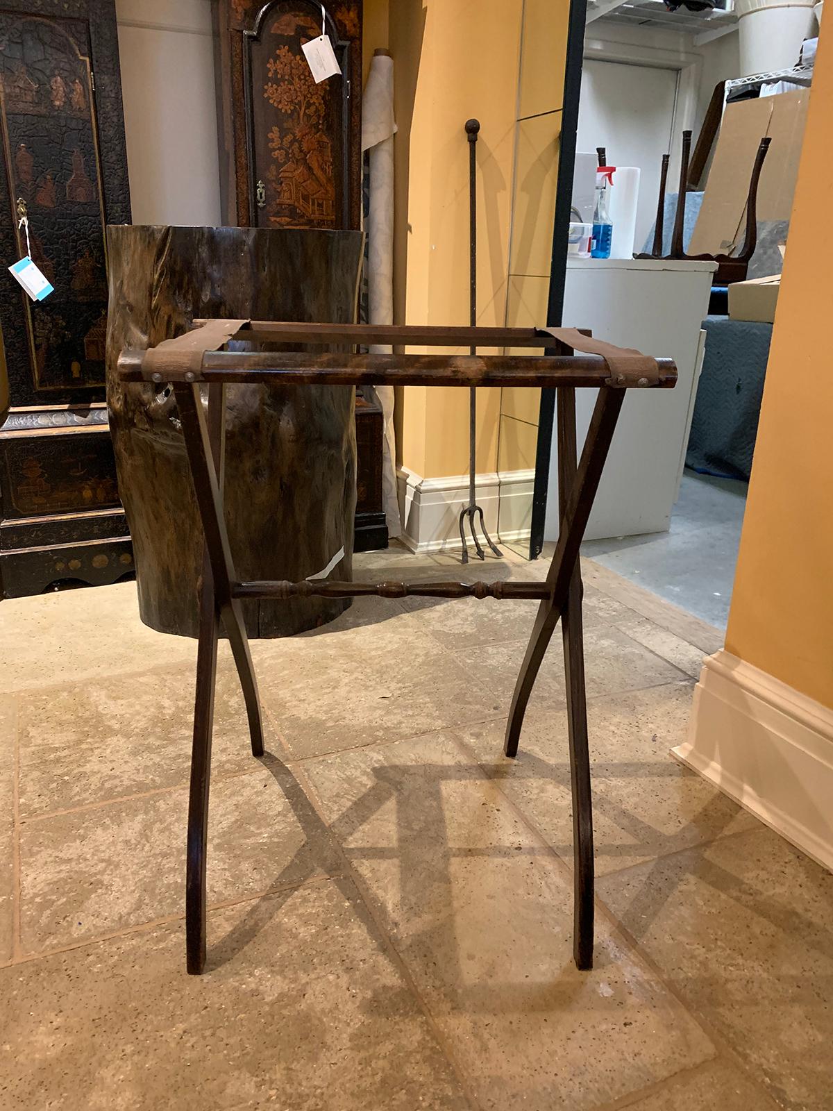 19th-20th century wooden folding tray stand.