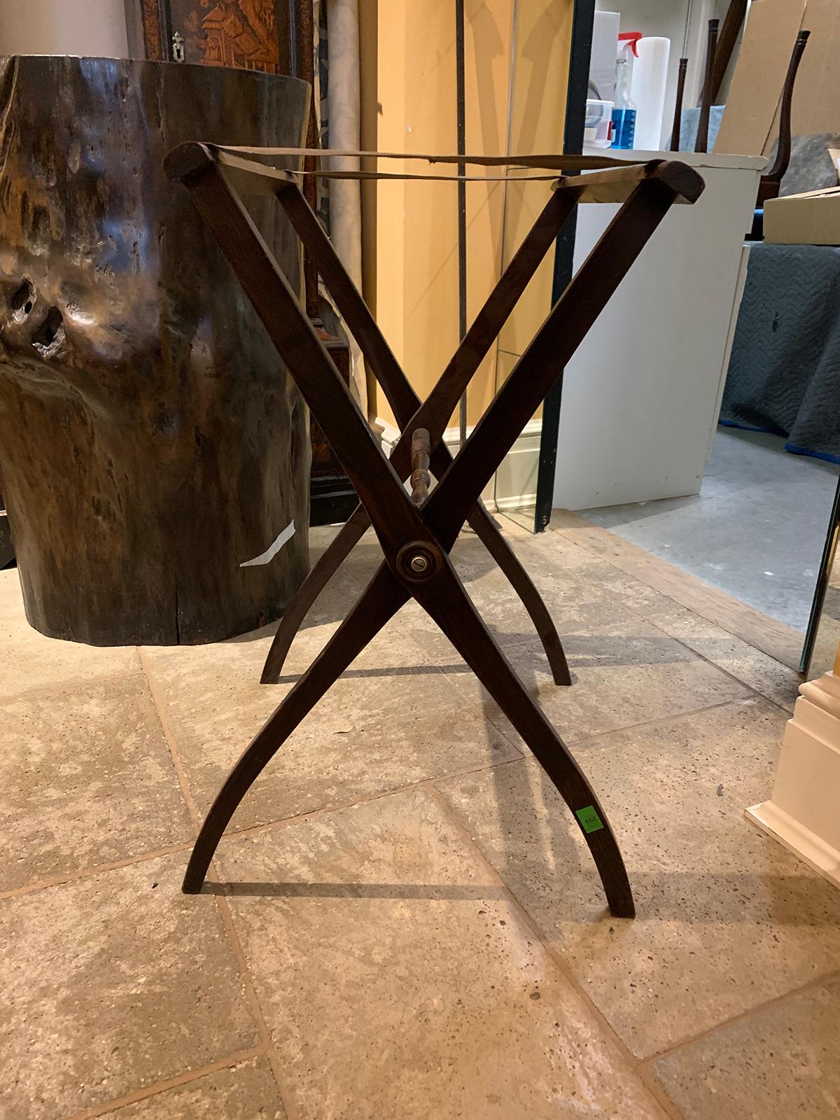 19th Century 19th-20th Century Wooden Folding Tray Stand