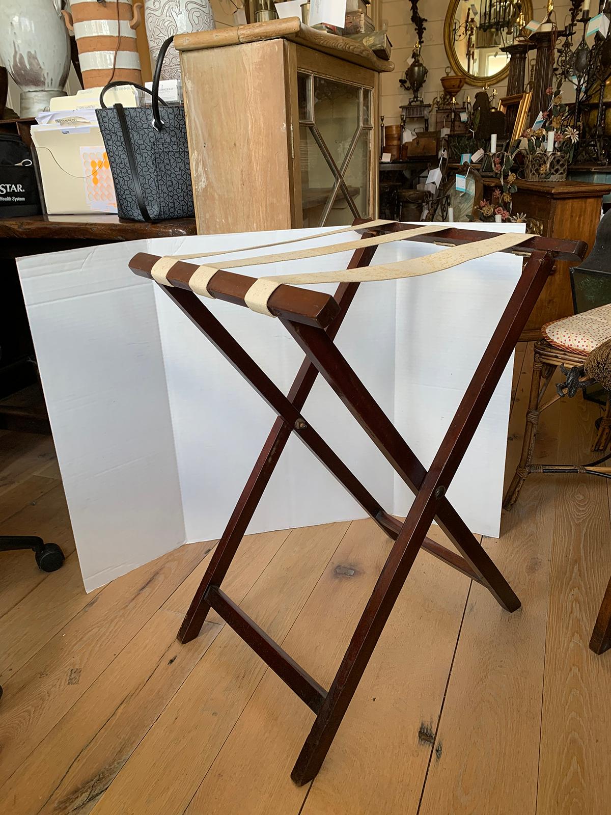 19th-20th Century Wooden Folding Tray Stand 1