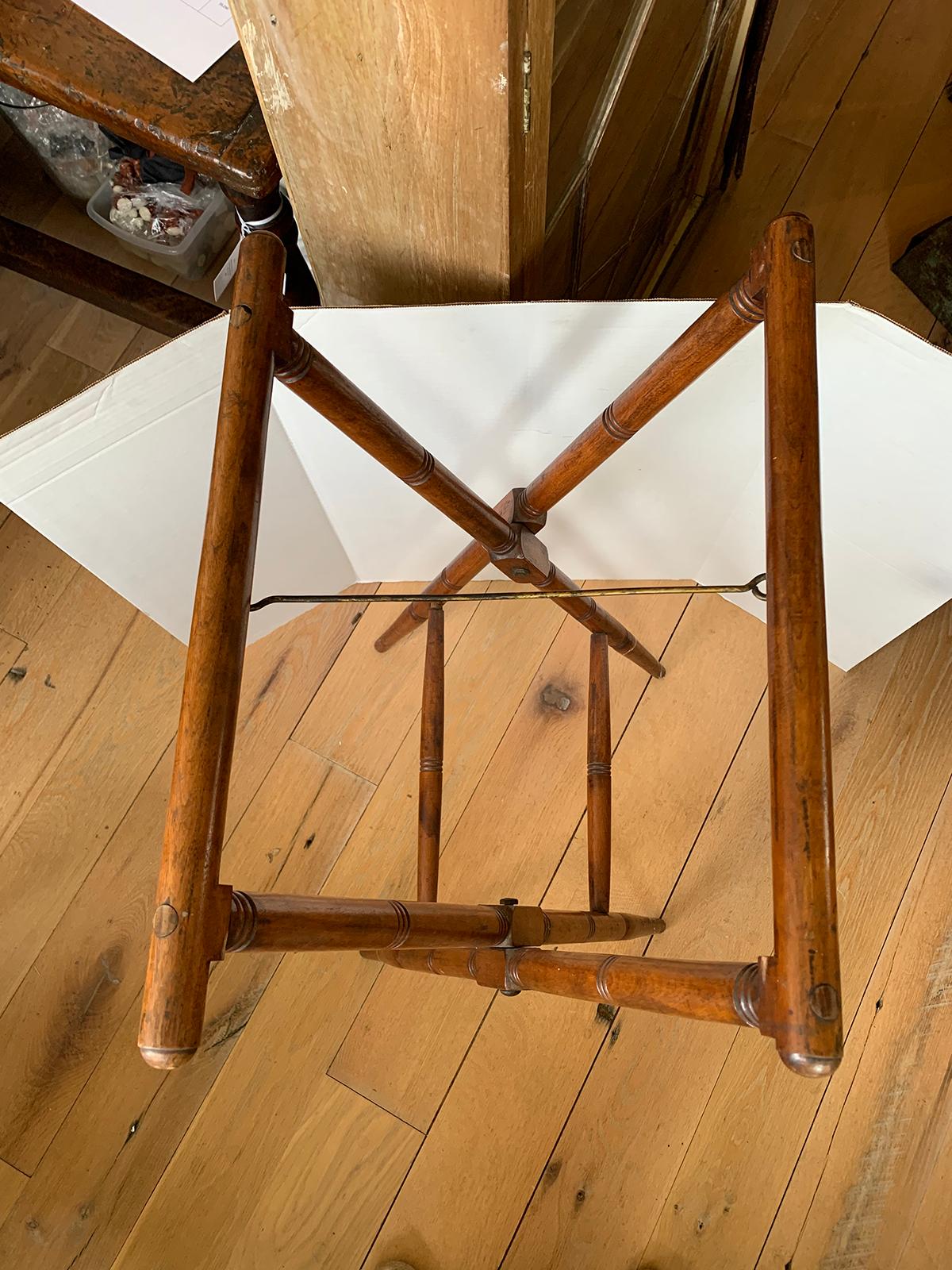 19th-20th Century Wooden Folding Tray Stand For Sale 2