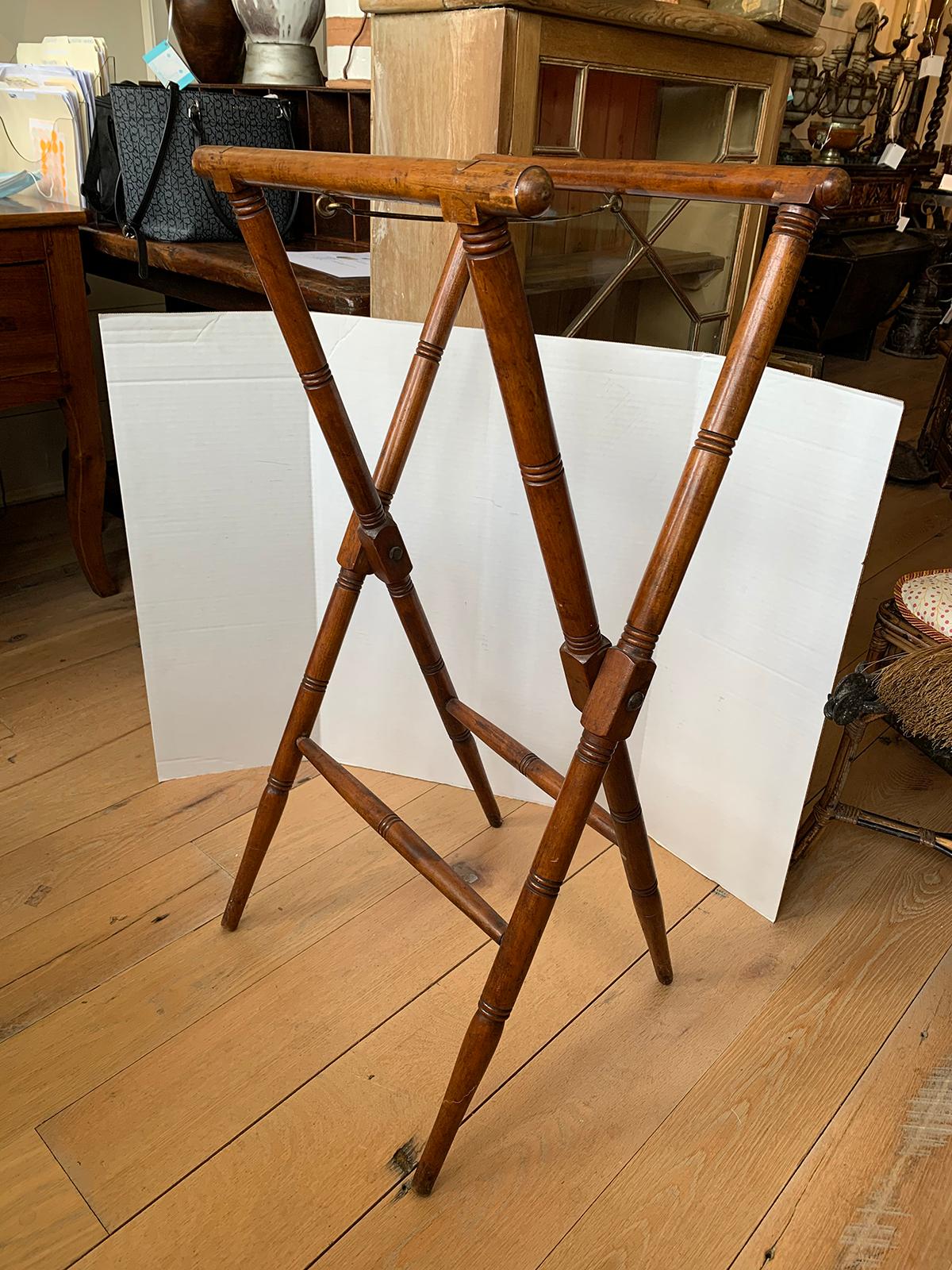 19th-20th Century Wooden Folding Tray Stand For Sale 3