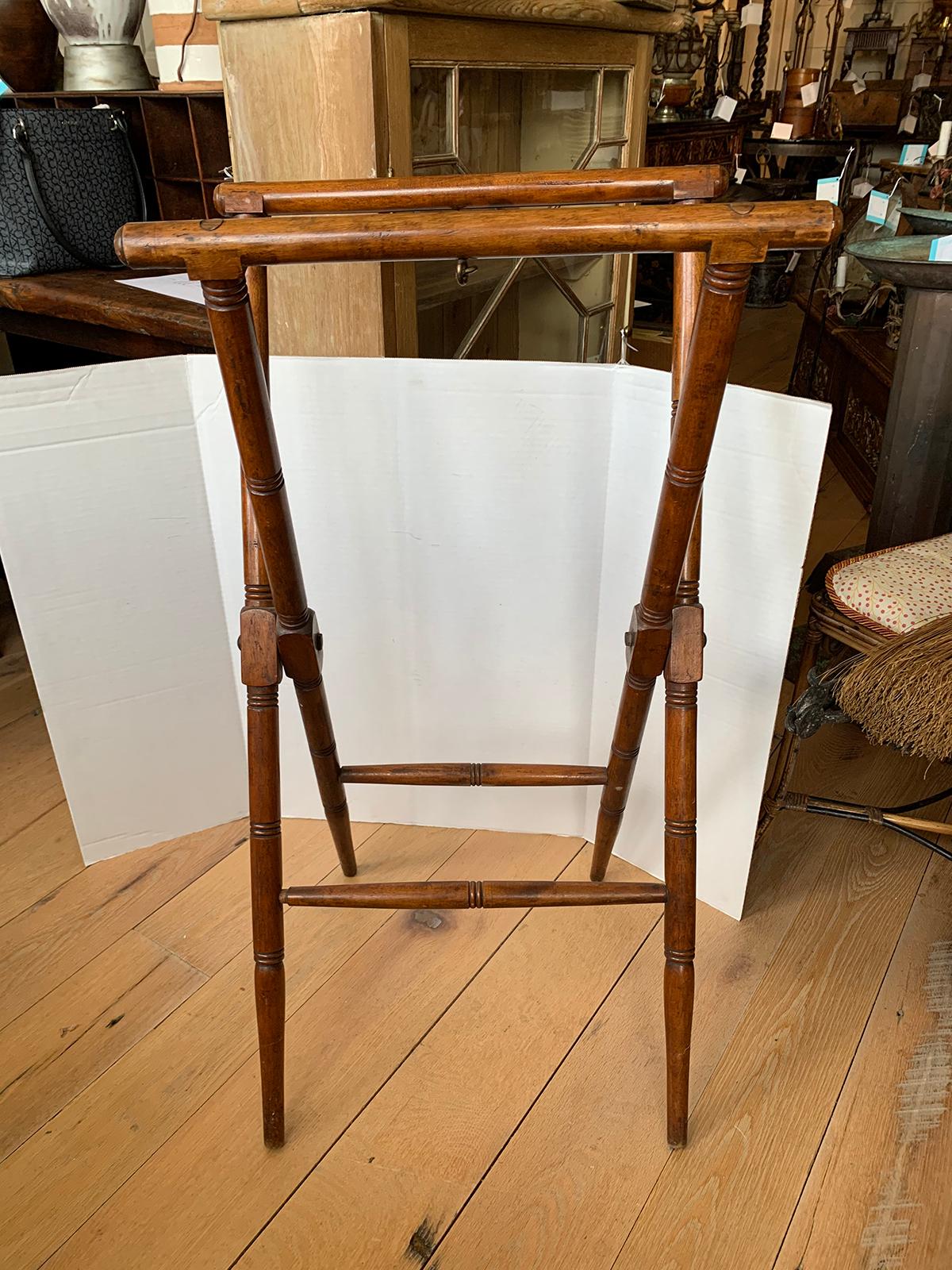 19th-20th Century Wooden Folding Tray Stand For Sale 4