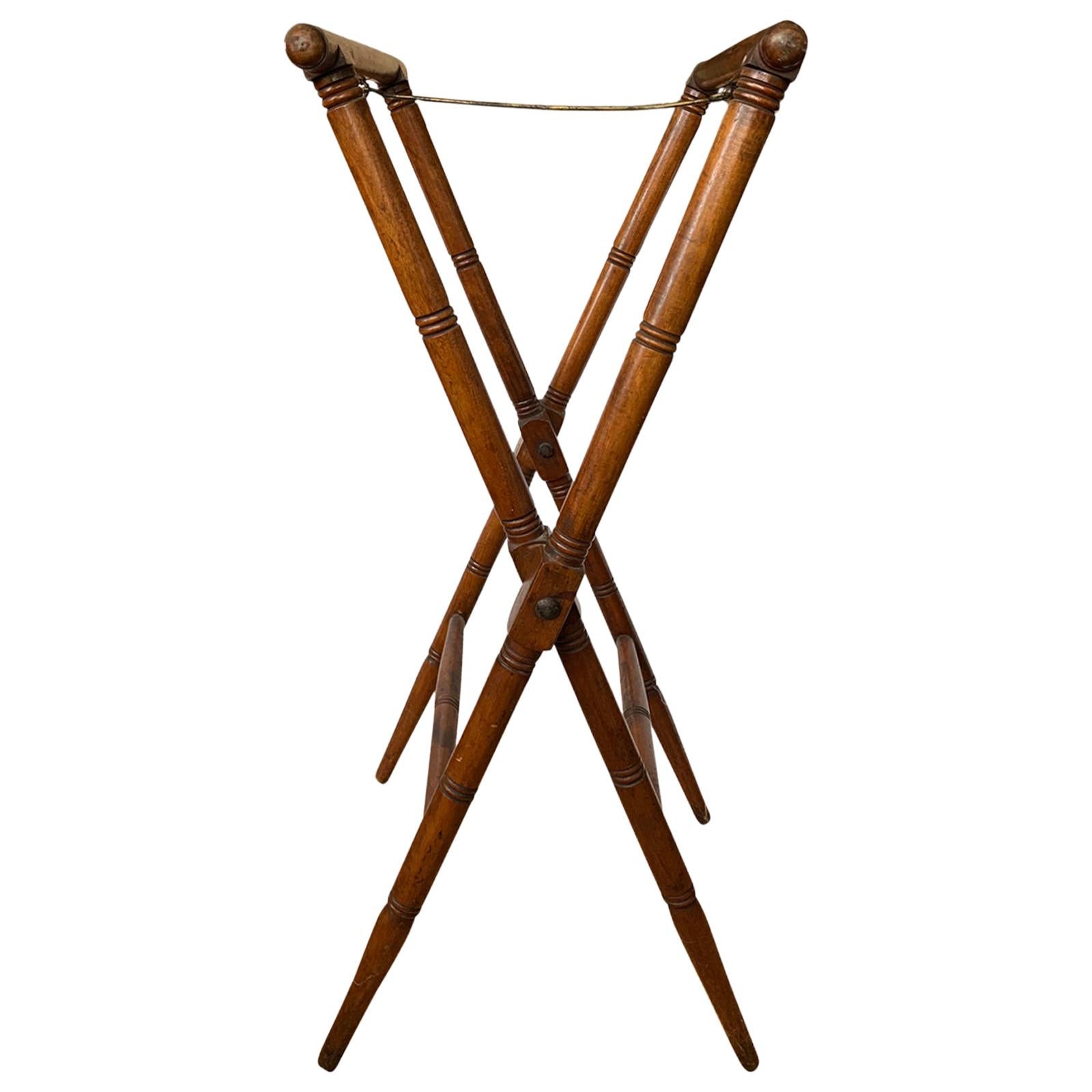 19th-20th Century Wooden Folding Tray Stand For Sale