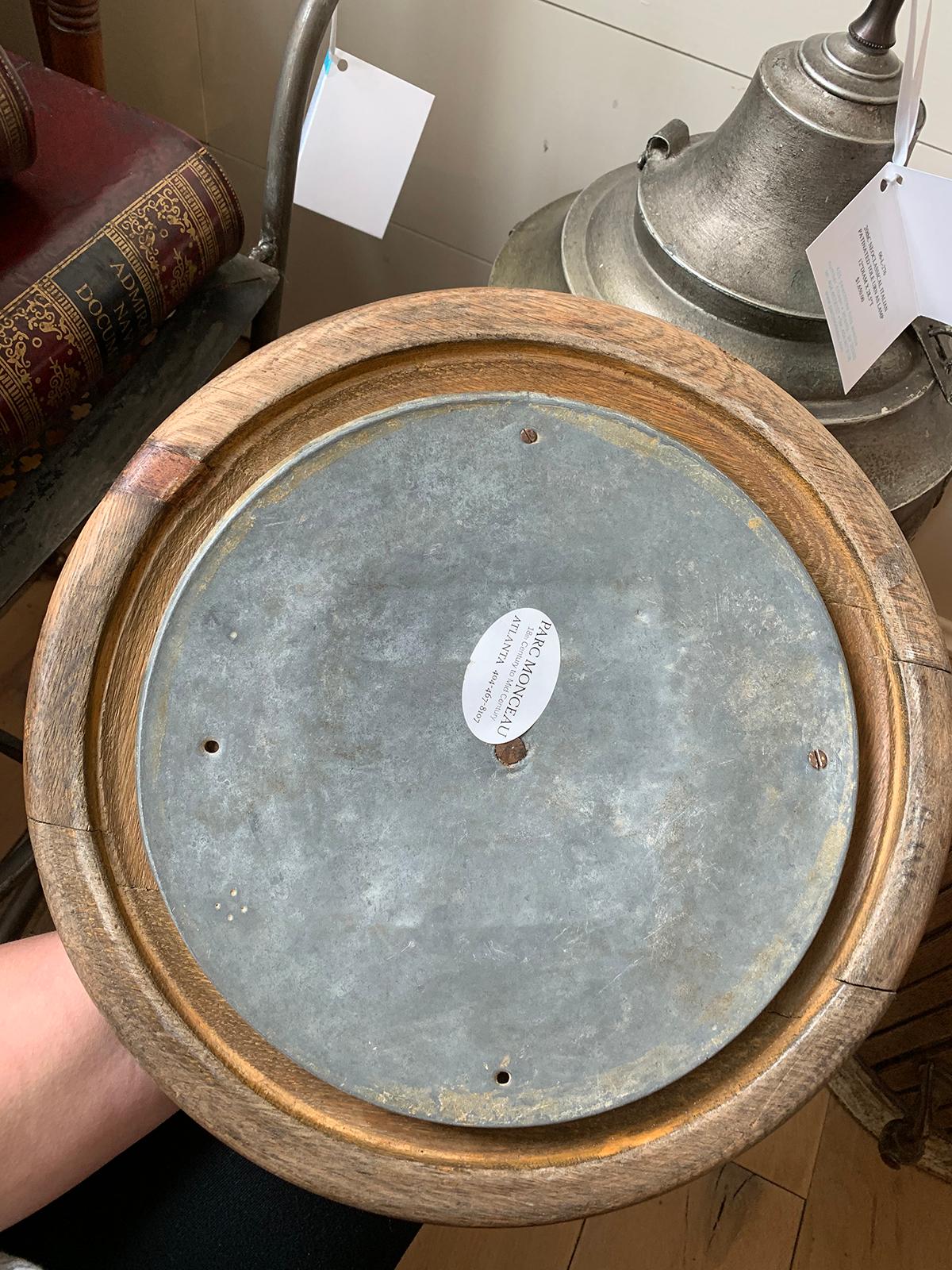 Refroidisseur à eau à couvercle en bois du 19e-20e siècle, revêtement en céramique, quincaillerie en laiton ancien 11