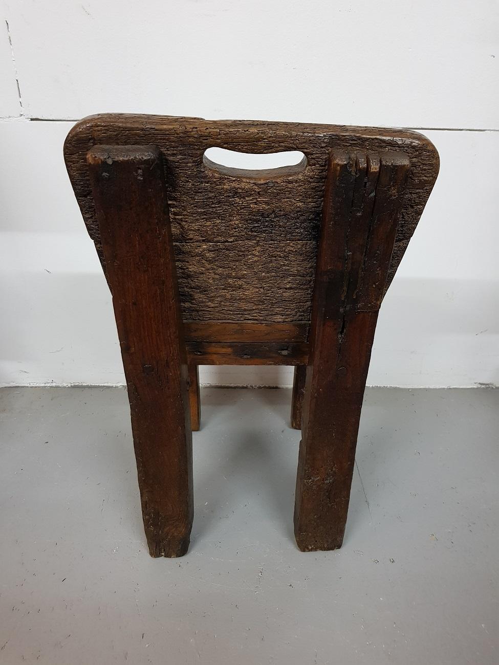 European 19th-20th Century Wooden Rural Farmers Children Chair