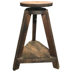 19th-20th Century Wooden Sculptor’s Wheel on Splayed Tripod Base