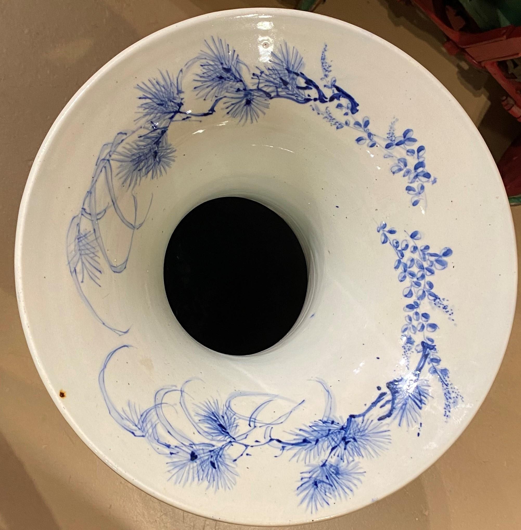 large blue vase