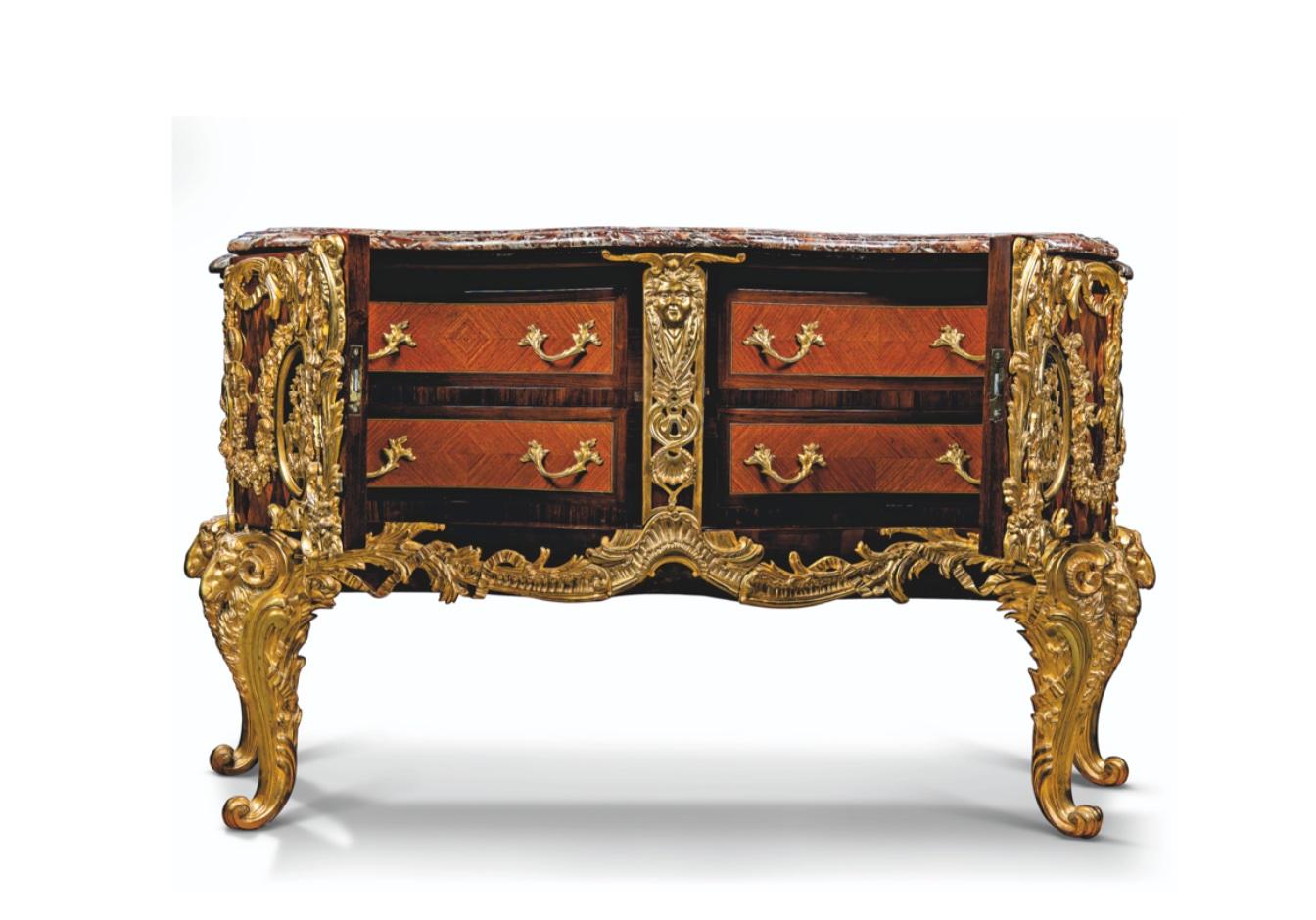 Louis XV 19ème COMMANDE FRANCAISE DE PARQUETTES DE TULIPPE ET DE KINGWOOD EN ORMOLU en vente