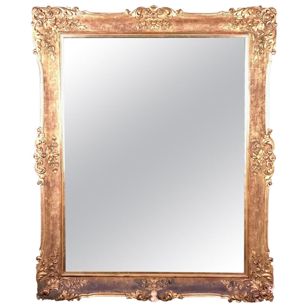 19th Century a Monumental Antique Italian Mirror