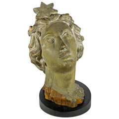 Antique 19th American Carving in the Form of Lady Liberty's Head