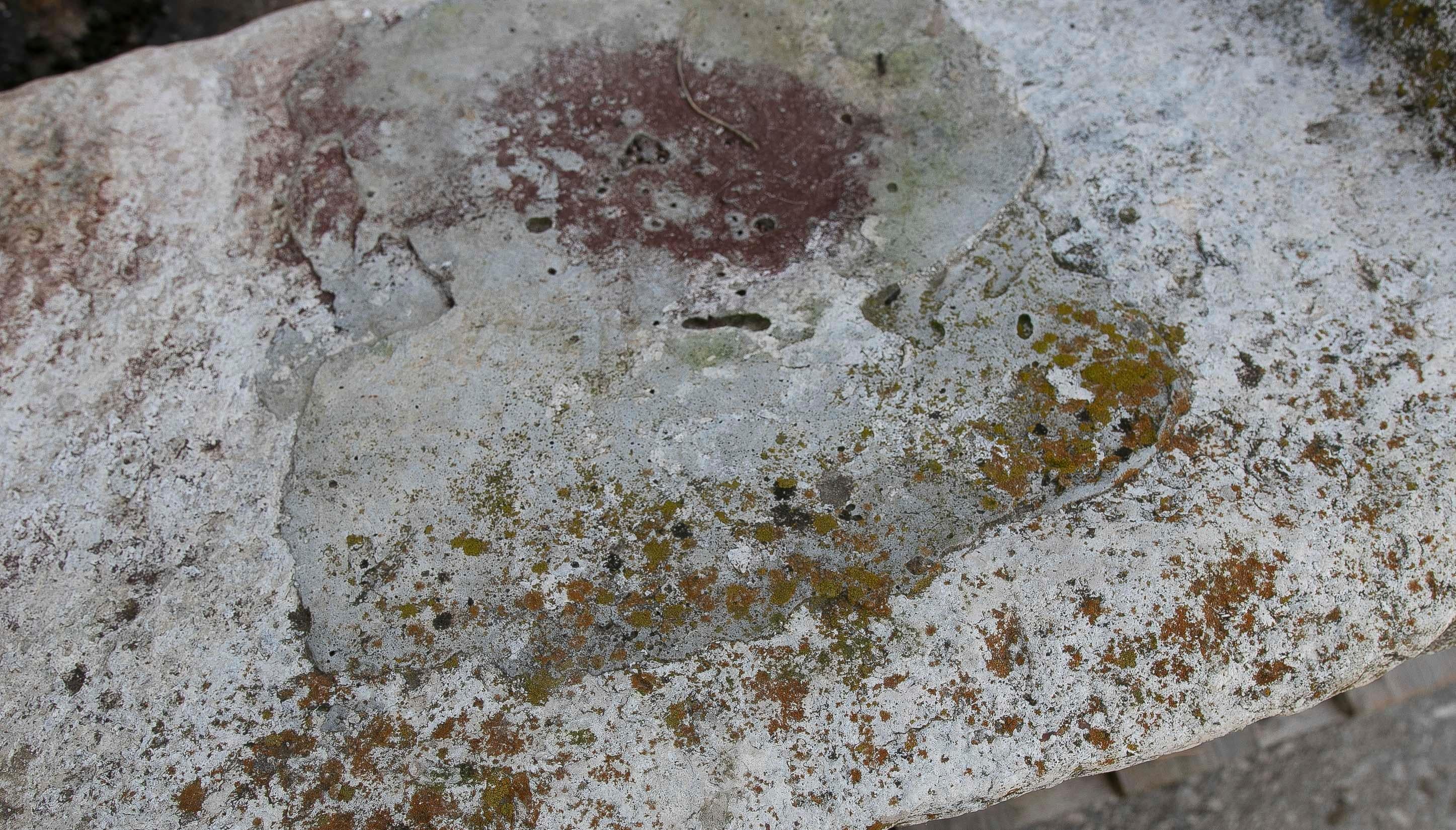 19th Antique Carved Stone Laundry Sink with Natural Patina For Sale 2