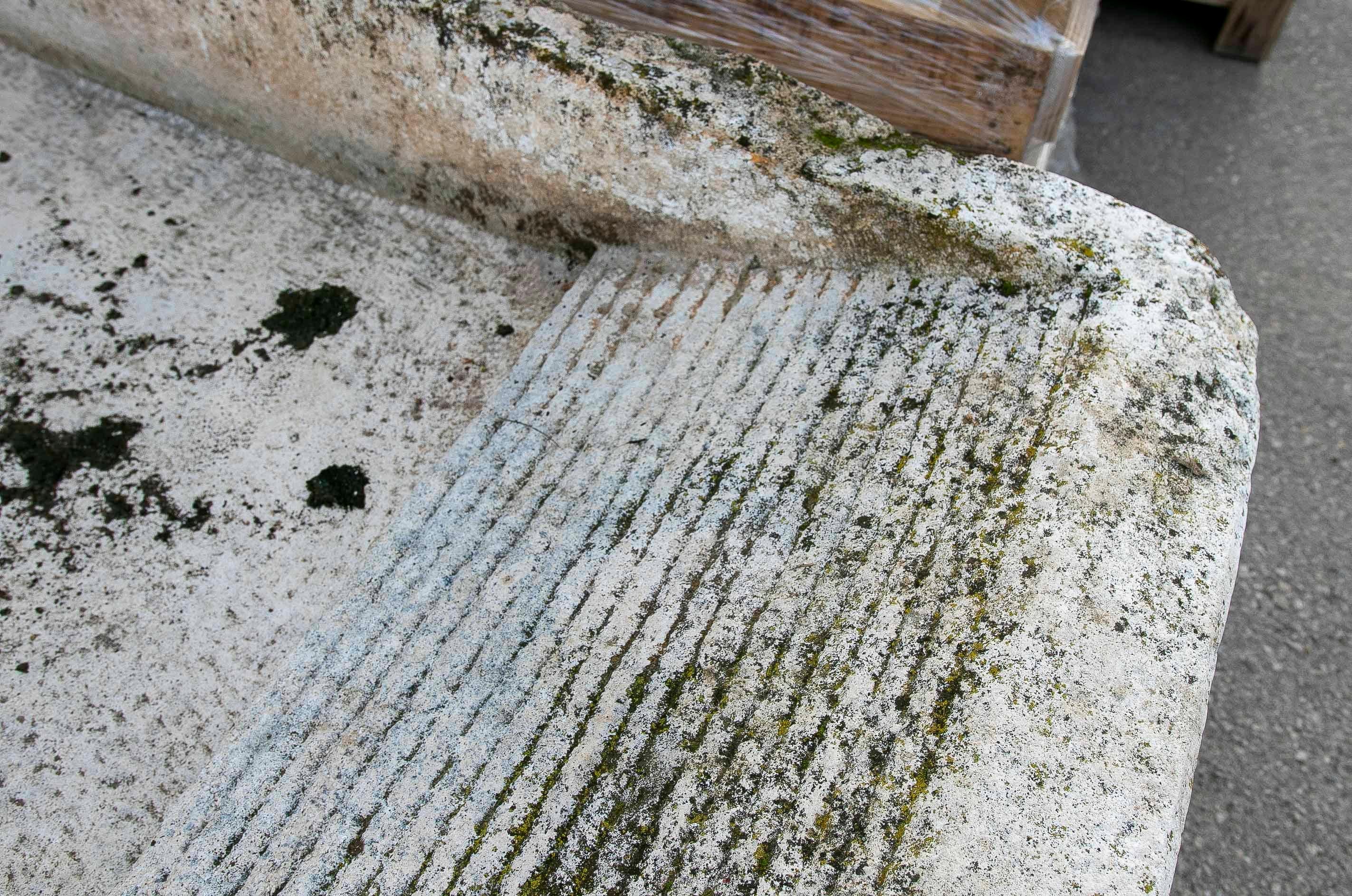 19th Antique Carved Stone Washing Basin for Garden or Decorative Fountain For Sale 1