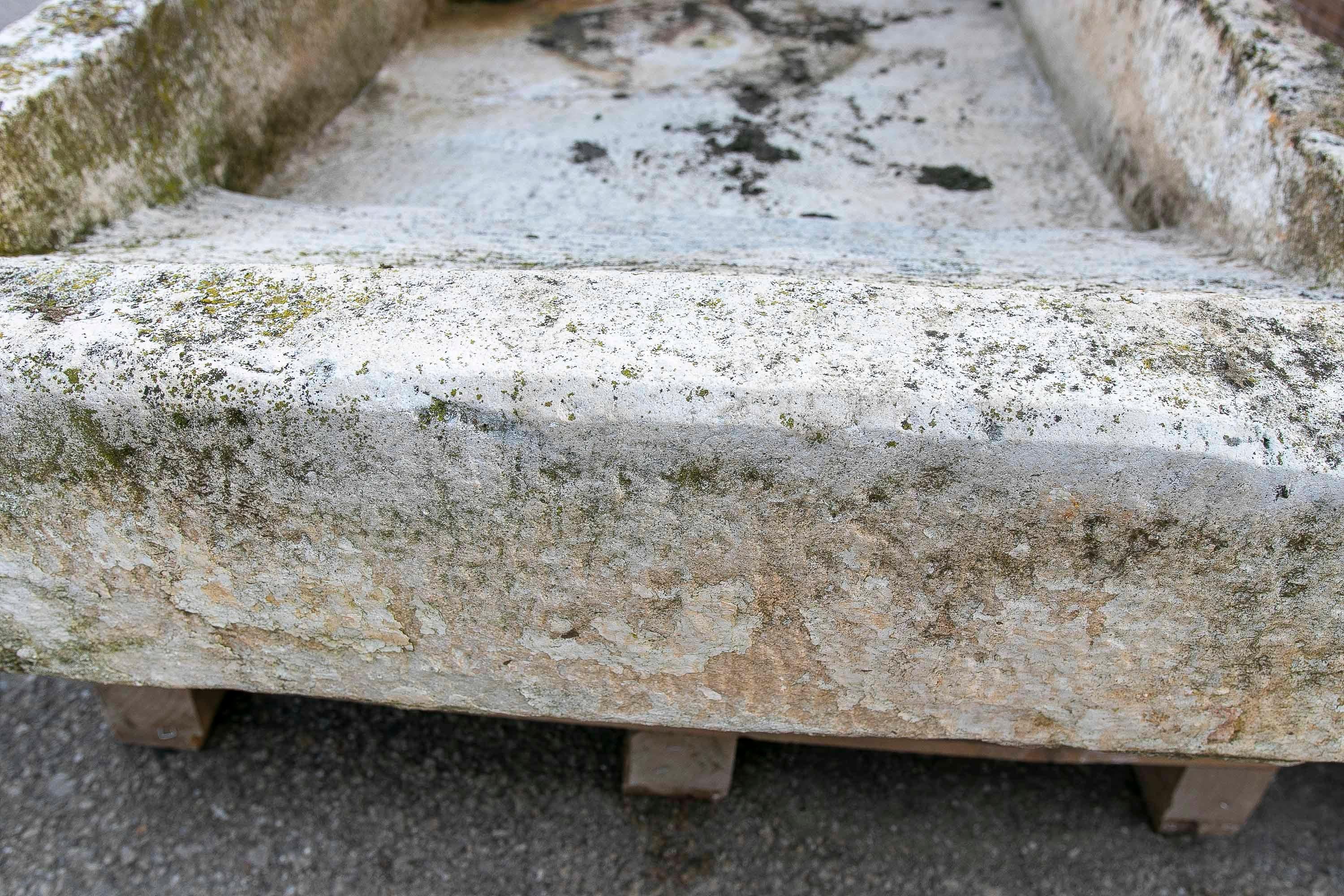 19th Antique Carved Stone Washing Basin for Garden or Decorative Fountain For Sale 3