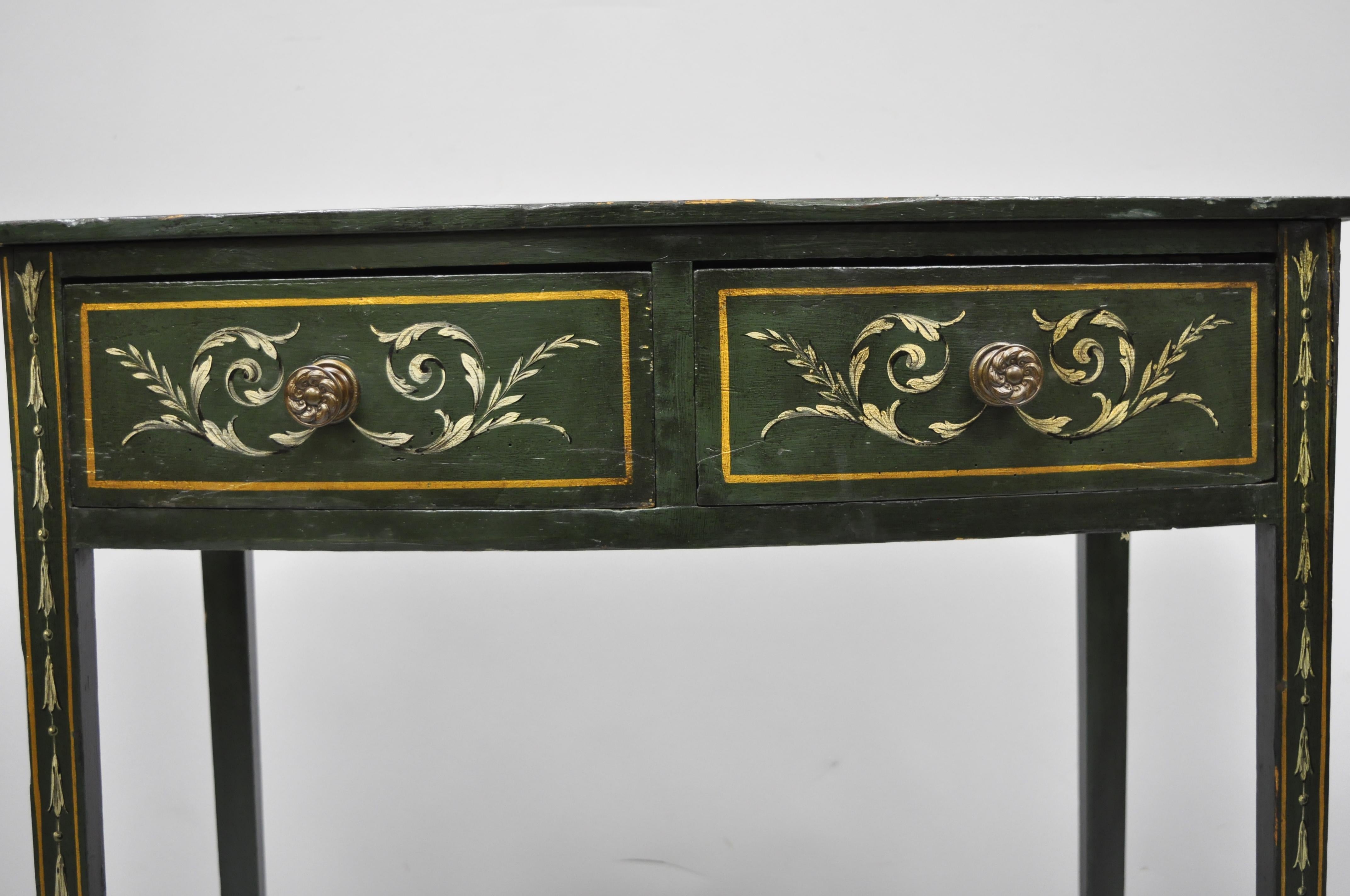 antique green console table