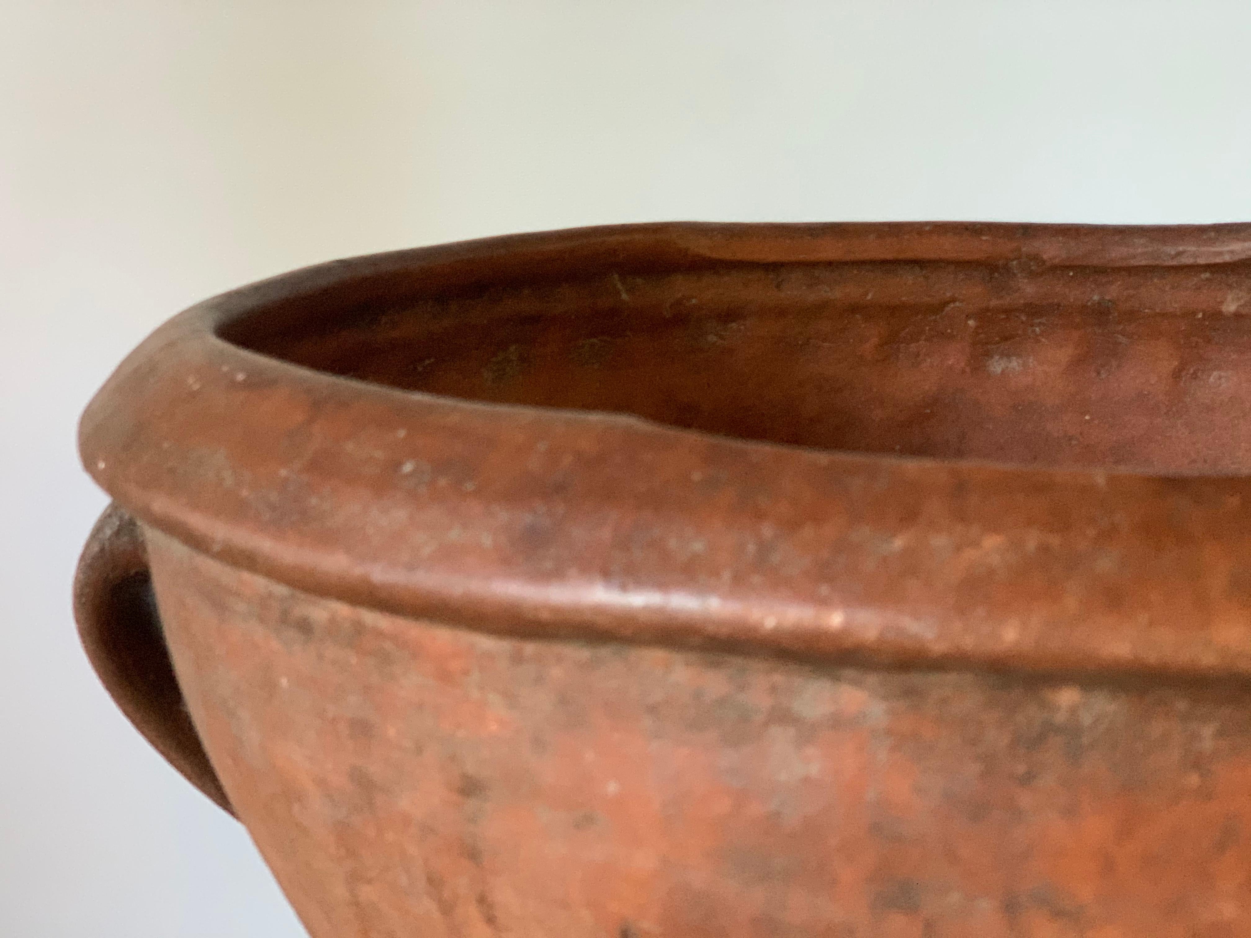 Spanish 19th Antique Large Scale Terracotta Pot, Spain For Sale