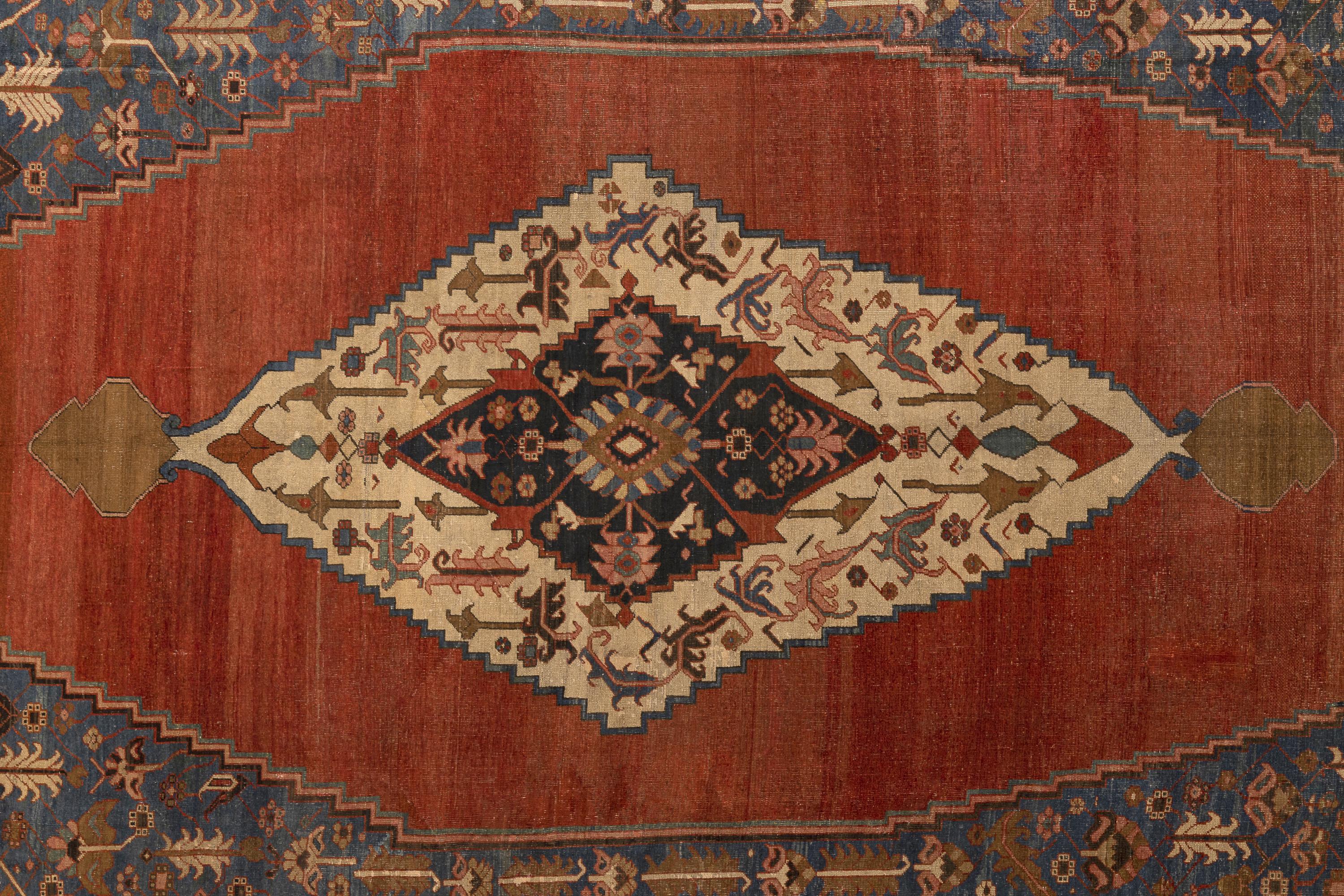 Wool 19th Century Antique Persian Serapi Palatial Size Carpet For Sale